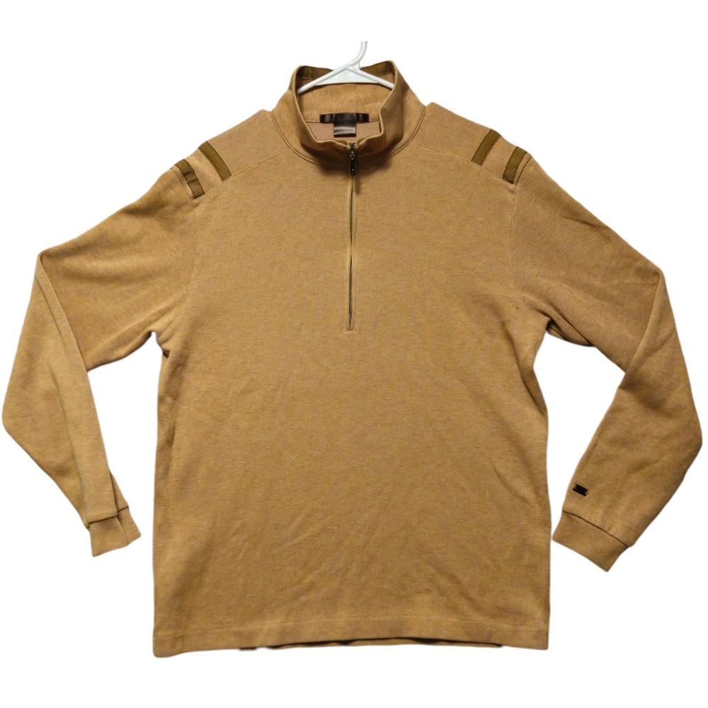 Nike Tiger Woods Golf 1/4 Zip Pullover Mens Medium Yellow TW Logo